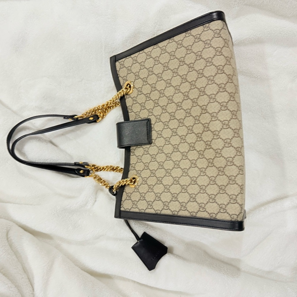 Elegant Designer Beige and Black Tote Bag - Picture 9 of 14
